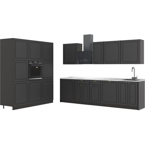 Cucina componibile Fame-Line, Oro-antracite rustico/Antracite, 460 cm, PL Marmo, Vicco (1/5)
