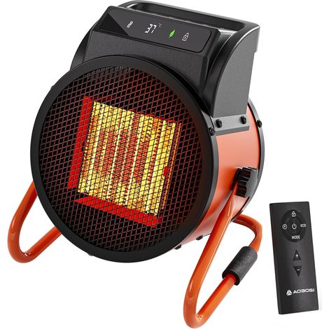 Chauffage Soufflant 2000W - Technologie Céramique PTC - Chaleur Instantanée en 3s avec Télécommande - Minuterie 24h avec Thermostat Numérique - Idéal pour Maison, Bureau, Atelier et Chantier (1/5)