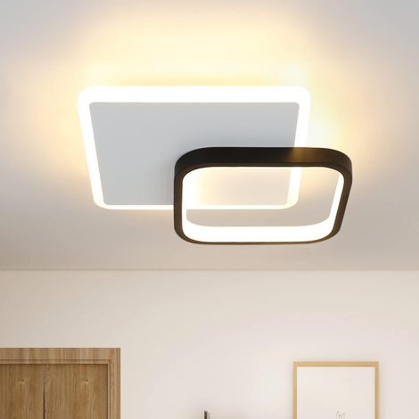 Deckenlampe LED GBLY Deckenleuchte Flur - 3000K Schlafzimmerlampe 22W Flurlampe Modern Design Küche Deckenbeleuchtung Küchenlampe Schwarz Wohnzimmerlampe Ø24.5cm für Schlafzimmer Wohnzimmer