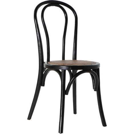 DKD Home Decor Chaise de Salle à Manger Noir 43x44x89 cm (1/5)