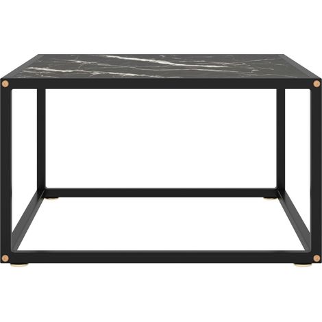 Maison Exclusive - Couchtisch Schwarz mit Schwarzem Glas in Marmo