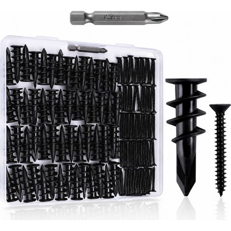 Chevilles Autoforeuses Plâtre Acier Noir, Lot de 50 pièces (50 pièces / 50), 14,5 × 8,5 × 3,5 cm, 115 g, 20 × 10 × 3 cm, 200 g – Livraison gratuite (1/5)