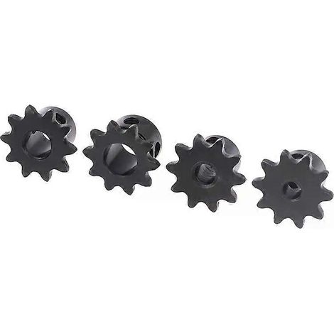 Pignon industriel noir 04C (1 pièce) en acier 45, 10 dents, avec alésage supérieur de 5 mm, 6 mm, 8 mm ou 10 mm. (1/5)