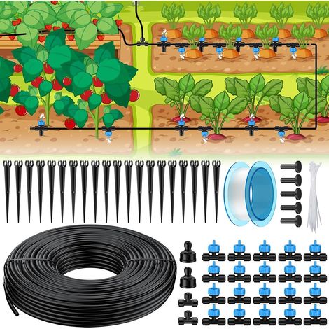 Kit d'irrigation goutte-à-goutte 30M Quick-Connect Système d'irrigation goutte-à-goutte pour jardin avec tuyau 4-6 mm Goutteur et accessoires Appareils d'irrigation des plantes