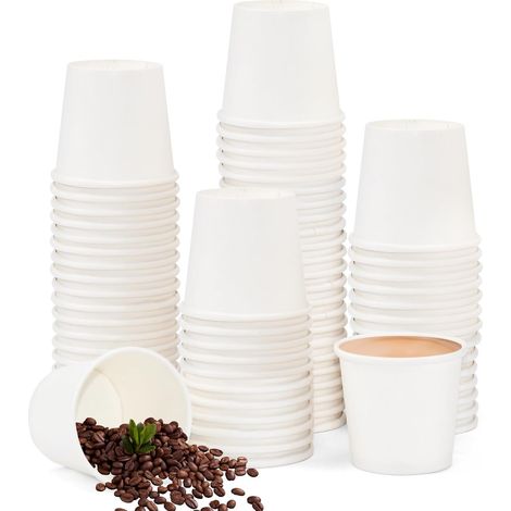 200 vasos de papel biodegradables blancos de 30 ml - Vasos de café para catas y fiestas. (1/5)