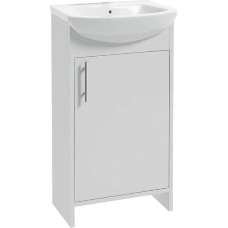 Mobile bagno con lavabo, bianco, freestanding, 45 cm Alf (1/2)