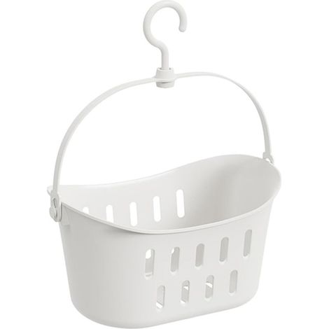 Wall Mounted Shower Basket, Kitchen Storage Organizer, Compact Size for Multi Purpose Use, Strong Detail Feature, Household Utility Category, Hanging Basket with Hook for Vegetables Fruit Bathroom (1/5)