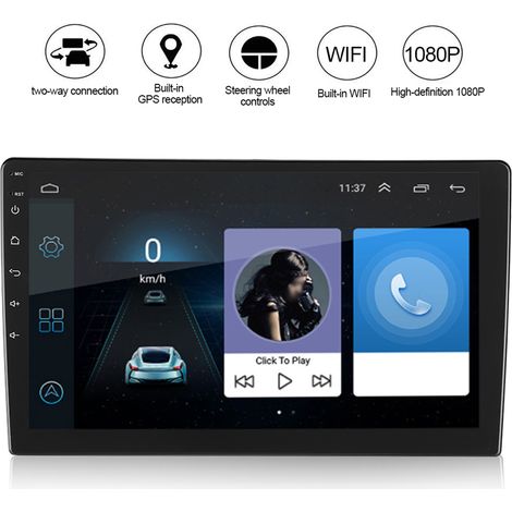 Autoradio GPS 1 DIN 10 pouces avec lecteur MP5 1080p, Wi-Fi, navigation universelle modifiée, 2 ports USB pour Android, 1 Go + 16 Go de RAM (1/5)