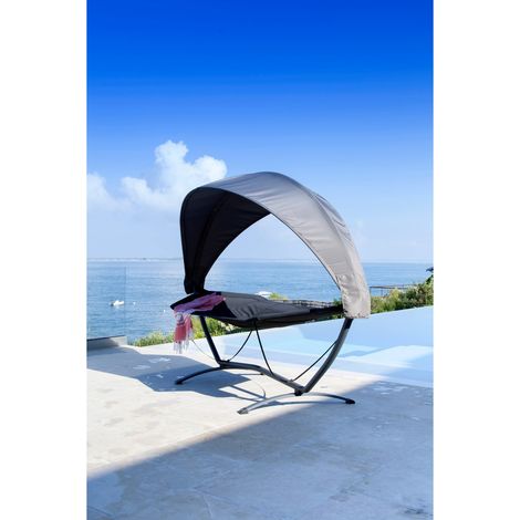 Hamaca Senena con sombrilla gris negro - Proloisirs