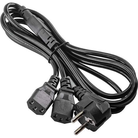 Divisor de potencia CEE 7/7 - 2x C13 Akyga AK-PC-04A Cable tipo Y de 3 pines 1,8 m (1/3)
