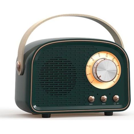 Mini enceinte sans fil rétro radio - Portable avec radio FM, Bluetooth, rechargeable, volume puissant (1/3)
