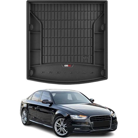 Tapis de Coffre 3D TPE Premium Compatible avec Audi A4 B8 2008-2015  Bac de Protection de Coffre Intérieur antidérapant Revêtement de Coffre Bords Hauts pour Voiture Noir (1/5)