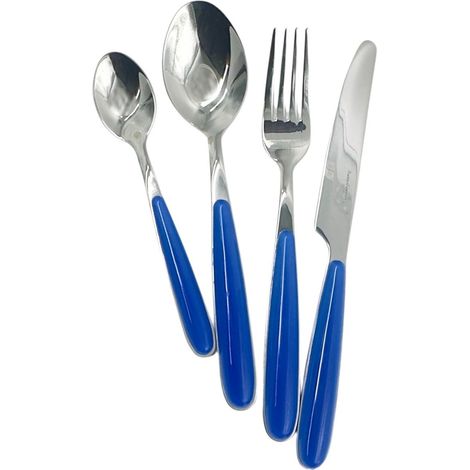 Andrea fontebasso Funny, set 24 posate in acciaio e plastica Blu inox 18/10 (1/2)