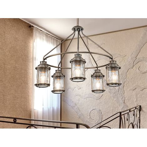 LED Industrial Pendelleuchte für Innen & Außen, Bronze Ø66cm (1/5)
