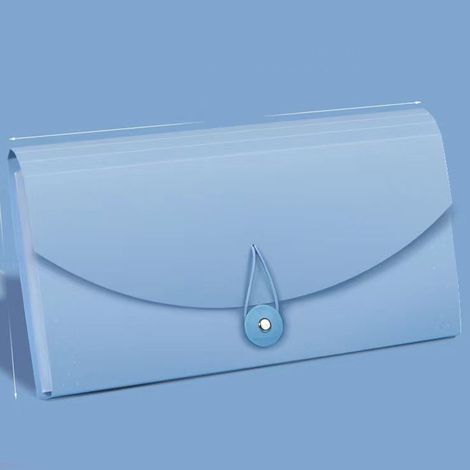 Pochette accordéon à 13 compartiments, style Morandi, petite pochette accordéon multicouche, pochette de rangement pour factures TVA, porte-documents, bleu. (1/5)