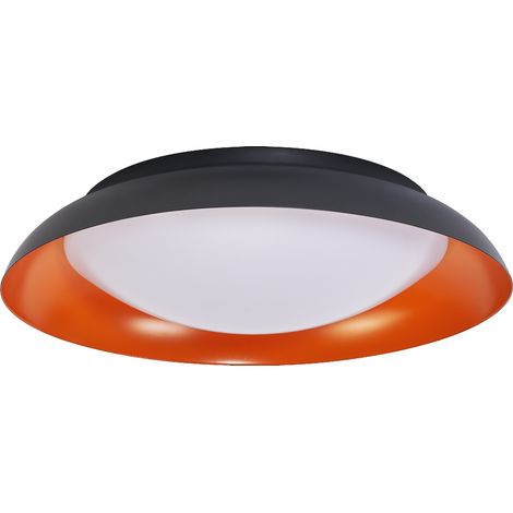 LEDVANCE LED Orbis Plate, noir-orange, 35W, 1700lm, 3000K, 430mm, blanc chaud convivial 830, dimmabsur 3 niveaux par coup de pied, protection IP20, vis de montage et chevilles incluses