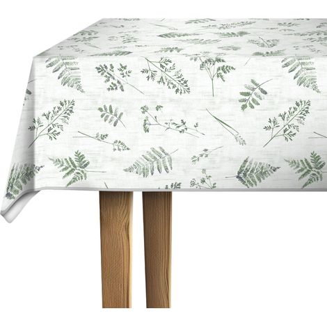 nappe toile cirée rectangulaire Meadowia vert 150 cm ronde (1/5)