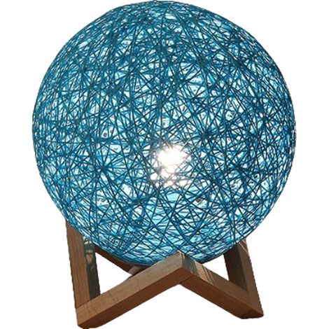 Lampe de table/lampe de chevet LED, alimentée par USB, lampe boule en rotin, cadeau d'anniversaire original, décoration chambre/maison/bureau. (1/5)