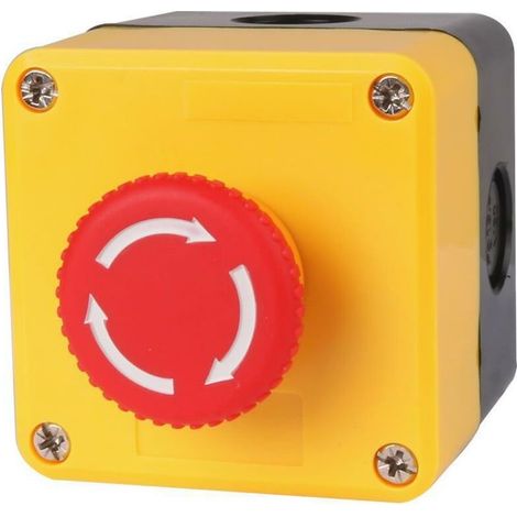 Bouton d''arrêt d''urgence coup de poing,Un bouton d'arrêt d'urgence + capot de protection transparent