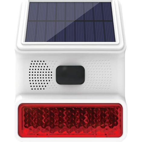 Sirena d'allarme, sirena solare da esterno con funzione di luce LED lampeggiante, sirena wireless da esterno a 433 MHz, compatibile con Dadvu PG103 PG107 PG108 (PE523)