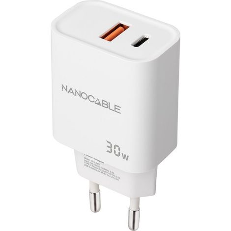 Cargador de Pared NANOCABLE 10.10.2011 Blanco 30 W