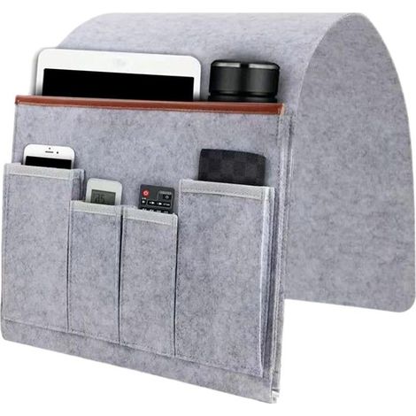 Organisateur de Canapé avec Support Télécommande Inclinable Sac de Rangement Multifonction pour Accoudoir de Canapé, Solution (1/5)