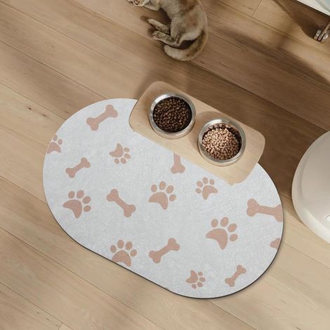 Filiyano-Tapis pour gamelle pour chien et chat - Tapis anti-taches facile à nettoyer pour l'eau et la nourriture - Tapis absorbant à séchage rapide (1/5)