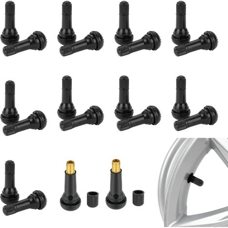20 Pcs TR413 Valve Tubeless en Caoutchouc Universelle Snap-in pour Jantes de Voitures, Motos (1/5)