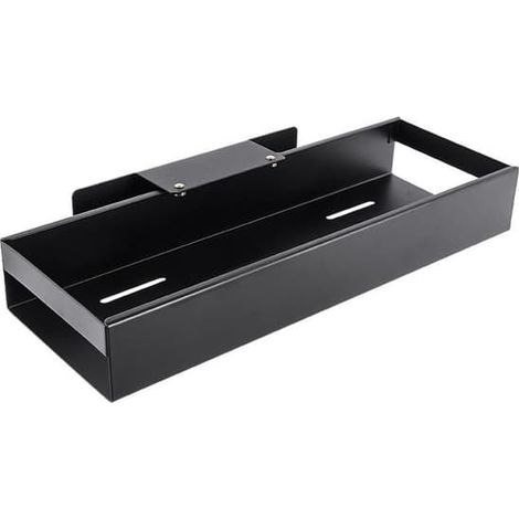 Étagère de cuisine sous l'évier, étagère coulissante murale sans perçage, panier coulissant sous le plan de travail, petit panier noir (1/5)