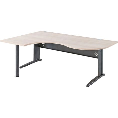 Piètement de bureau dégagement latéral - Profondeur : 600 mm - Décor : Gris/ Argenté - ITAR