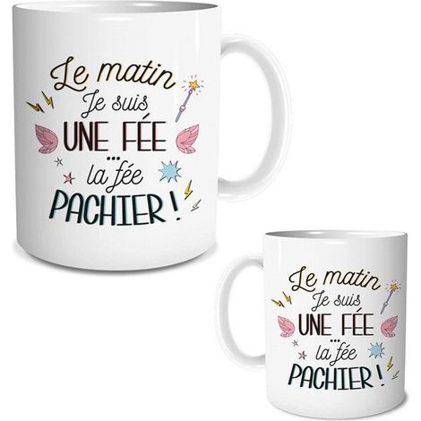 Mug - SUD TRADING - Le matin je suis une fée - Blanc - Céramique