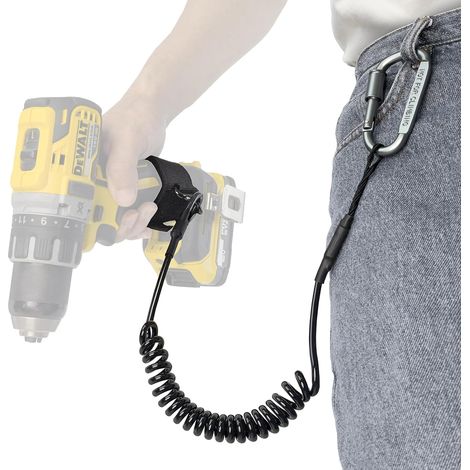 Cordon de Sécurité Rétractable pour Perceuse sans Fil avec Mousqueton (1/5)