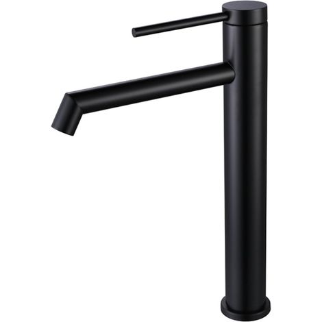 Robinet de lavabo - inox - noir - monocommande - pour vasque (1/3)