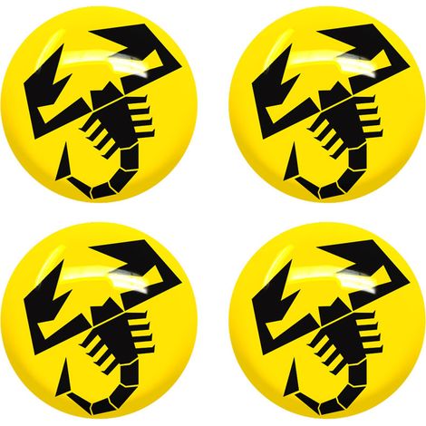 Abarth Adesivi 3D - Modello: SCORPIONE GIALLO - Dimensione: 9 MM