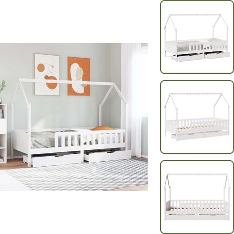 vidaXL Cadre de lit enfants avec tiroirs sans matelas 90x190 cm bois
