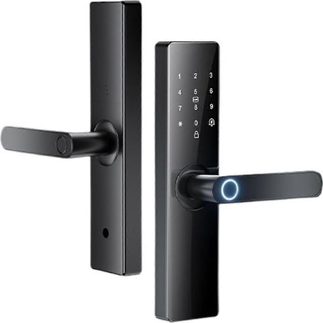 Cette serrure de porte intelligente WiFi est dotée d'un capteur d'empreintes digitales, d'un clavier et de capacités d'accès à distance, offrant une sécurité avancée. (1/5)