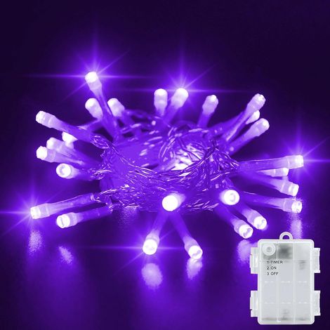 1 Guirlande LED Pourpre 3M, 30 LEDs, Fil Cuivre Flexible, Minuterie 6h, Étanche IP65, Intérieur Extérieur (1/5)