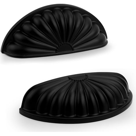 Lot de 10 poignées d'armoire noires mates, 76 mm d'écart entre les trous - Poignées de cuisine, poubelle, tiroir (1/5)