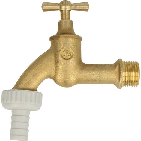 Robinet de purge 1/2'' laiton brut avec raccord de flexible