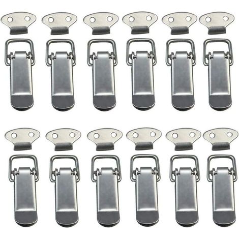 Loquet à bascule en acier inoxydable – Lot de 12 pièces – Fermeture rapide pour tiroirs et placards – Résistant à la corrosion