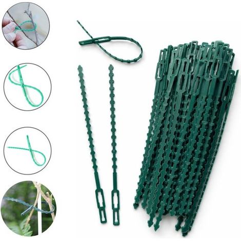 50 verstellbare Pflanzenbinder (17 cm) Wiederverwendbare Pflanzenbefestigungen Gartenwerkzeug für Kletterpflanzen Clips für Ranken und Tomatenstä (1/5)