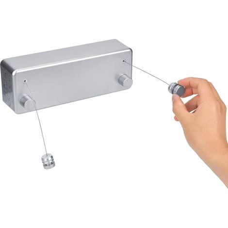 CCYKXACorde à linge rétractable et résistante à l'usure pour espaces intérieurs (argent) (1/5)