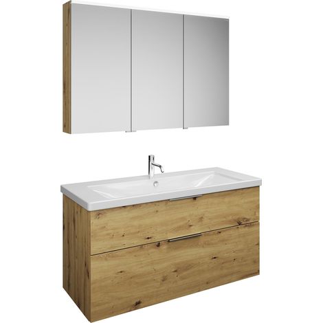 Set burgbad Eqio, composé d'une armoire de toilette à droite,
