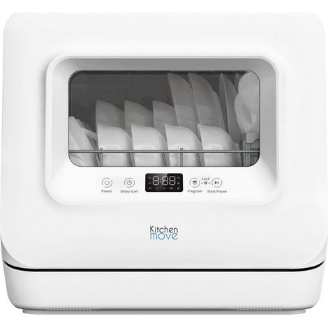 Kitchen Move – Lave-vaisselle compact 3 couverts avec réservoir d'eau 7.5L – 5 programmes – Silencieux 58 dB – BATWQP46204