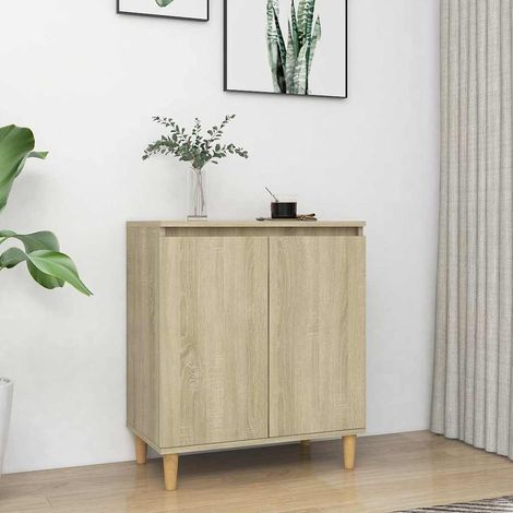 vidaXL Buffet avec pieds en bois Chêne sonoma Bois d'ingénierie (1/5)