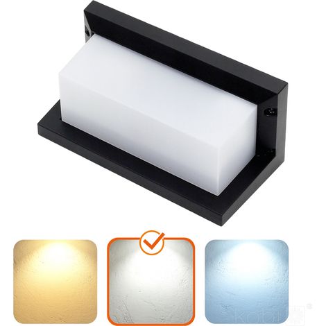 LED-Gartenwandleuchte 12W 4000K IP54 schwarz (1/4)