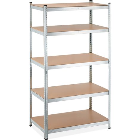 Étagère à charge lourde modulable garage 180 x 100 x 60 cm espace de rangement pratique en MDF gris (1/5)