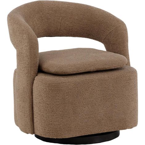 Fauteuil Design Bouclette "Laurel" 71cm Marron (1/5)