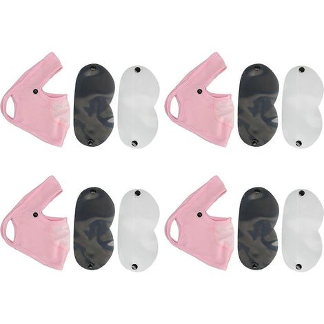 Lot de 4 masques faciaux avec protection solaire, incluant une protection oculaire pour une utilisation en extérieur, PinkYMMR (1/5)