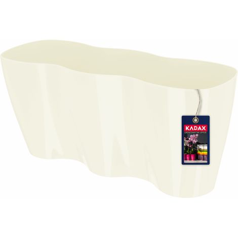 KADAX Grand Pot de Fleurs en Polypropylène pour Orchidées, Cache-Pot Élégant et Robuste pour Décoration Intérieure et Extérieure (35 x 16 cm, Crème)